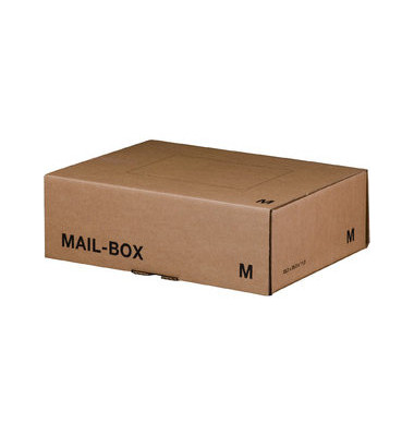 Versandkarton Mail-Box M 00069030 braun, bis DIN A4, innen 331x241x104mm, Karton 1-wellig