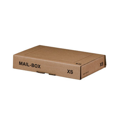 Versandkarton Mail-Box XS 00069028 braun, bis DIN DIN Lang+, innen 244x145x43mm, Karton 1-wellig