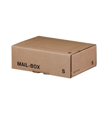 Versandkarton Mail-Box S 212 101 120 braun, bis DIN A5+, innen 249x175x79mm, Karton 1-wellig