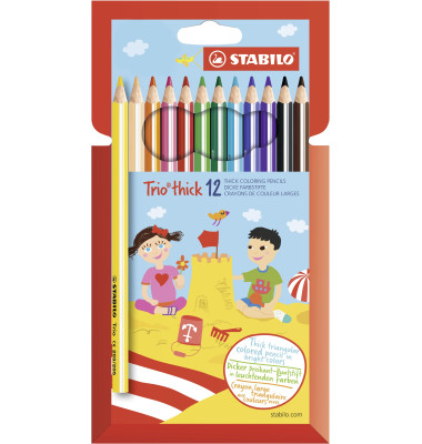 Buntstifte-Set Trio thick, 203/12-01-D, farbig sortiert, dreikant, ergonomisch, Packung