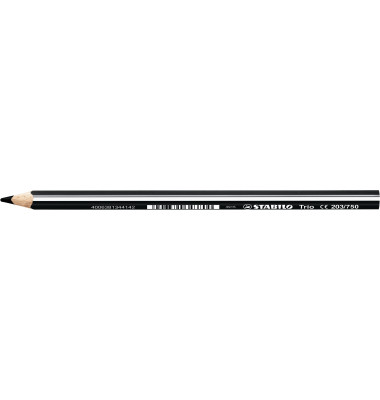 Buntstifte STABILO Trio dick, 203/750, schwarz, dreikant