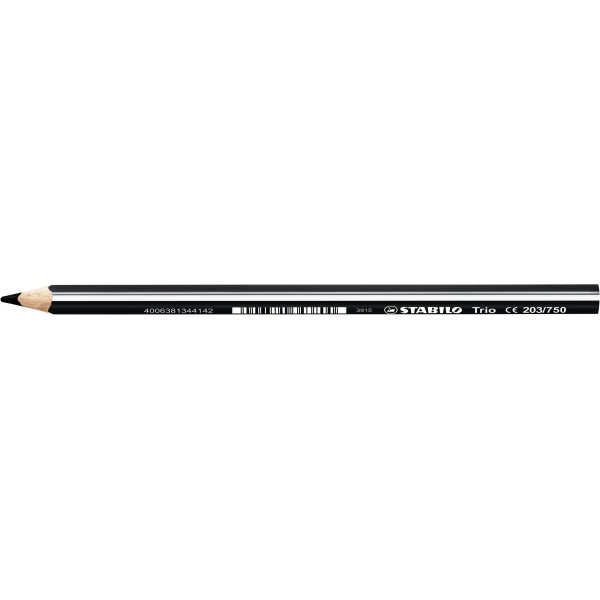 12 Stück Stabilo Buntstifte STABILO Trio dick, 203/750, schwarz, dreikant 4006381344142 Stabilo