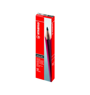 Bleistift-Set Schwan, 306/2B, 12x rot, 2,2mm, 2B