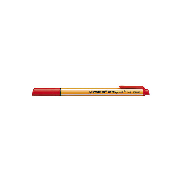 4006381399036 - Faserschreiber GREENpoint rot 08mm mit Kappe 4006381399036 Stabilo