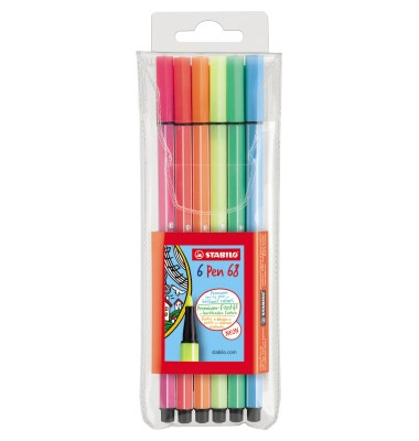Faserschreiber-Etui Pen 68 Kunstst. Leuchtfarben 6 St Faserschreiber-Etui Pen 68 Kunstst. Leuchtfarben 6 St