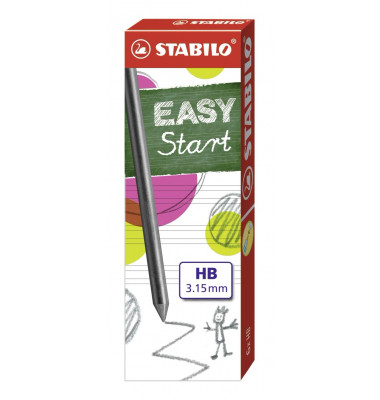 Druckbleistiftminen STABILO EASYergo 3.15 Nachfüllminen, 7890/6-HB, Ø 3,15mm, HB