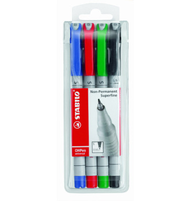 Folienstift OHPen universal 851 S farbig sortiert 0,4 mm 4er Etui non-permanent