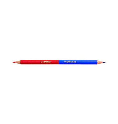 Buntstift 1/2 rot-1/2 blau 2,5mm 12er-Karton Dünnkern