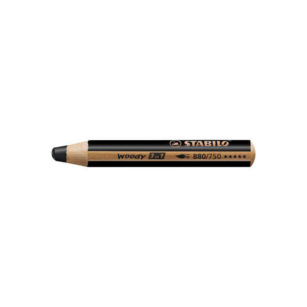 Stabilo Buntstifte STABILO woody 3 in 1, 880/750, schwarz, rund, jumbo 4006381115520 Stabilo
