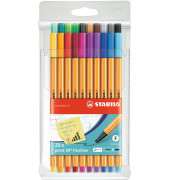 Fineliner-Set point 88, 8820, orange, wei&szlig;e Streifen (Schreibfarbe: 20-farbig sortiert), 0,4mm