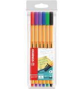 Fineliner-Set point 88, 88/6, orange, wei&szlig;e Streifen (Schreibfarbe: 6-farbig sortiert), 0,4mm
