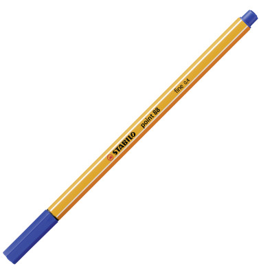 Fineliner point 88, 88/41, orange, wei&szlig;e Streifen (Schreibfarbe: dunkelblau), 0,4mm