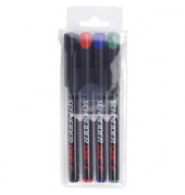 Folienstifte-Set Maxx, SN112294, 4-farbig sortiert, 0,7mm, Rundspitze, teils nachf&uuml;llbar