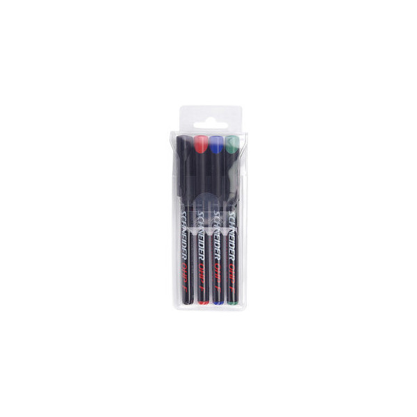 4004675001900 - Folienstift OHP 222 F farbig sortiert 07 mm 4er Etui permanent 4004675001900 Schneider