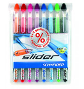 Kugelschreiber Slider Basic 50-151298, schwarz / rot / blau / hellgr&uuml;n / orange / violett / pink / hellblau, 0,7mm, Einweg