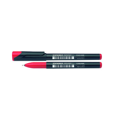 Fineliner Topliner 911, SN9112, schwarz (Schreibfarbe: rot), 0,4mm