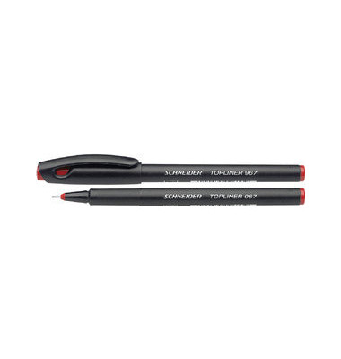 Fineliner Topliner 967, SN9672, schwarz (Schreibfarbe: rot), 0,4mm