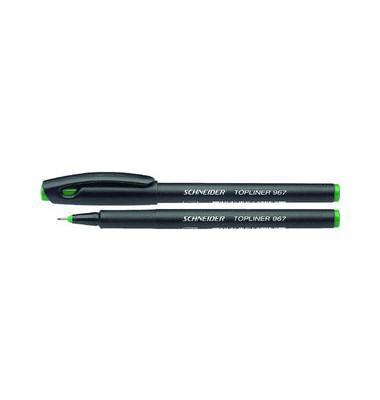 Fineliner Topliner 967, SN9674, schwarz (Schreibfarbe: gr&uuml;n), 0,4mm