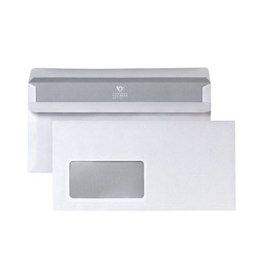 Briefumschläge Din Lang mit Fenster selbstklebend 75g weiß 25 Stück
