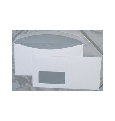 Kuvertierhüllen 3000 02526149, Din Lang+ (C6/5), 229x114mm, mit Fenster, nassklebend, 80g, weiß