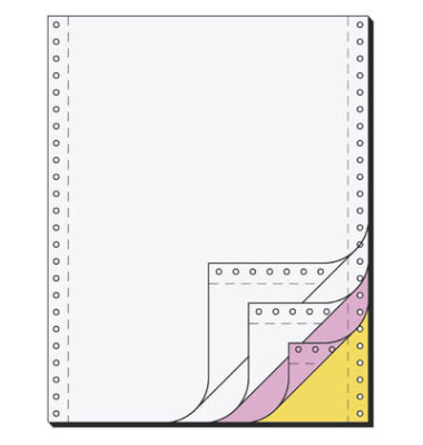 Endlospapier 33244, A4 hoch blanko, 4-fach, 12 Zoll x 240 mm, 500 Sätze
