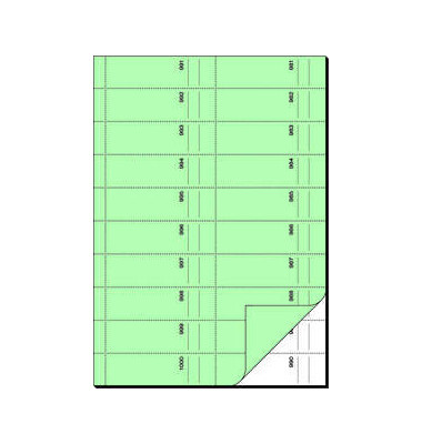 Bonbuch BO111 1000 Abrisse hellgrün A4 hoch 2x50 Blatt