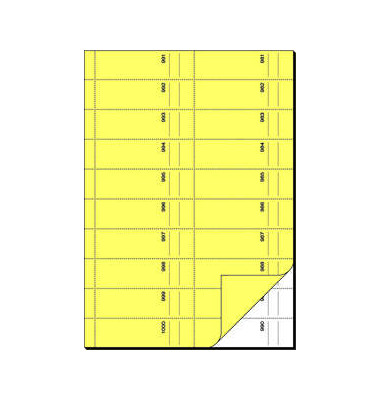 Bonbuch BO116 1000 Abrisse hellgelb A4 hoch 2x50 Blatt