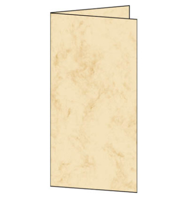 Blanko-Grußkarten Marmor DC115 DIN lang 21cm x 10,5cm (BxH) 185g beige Karton