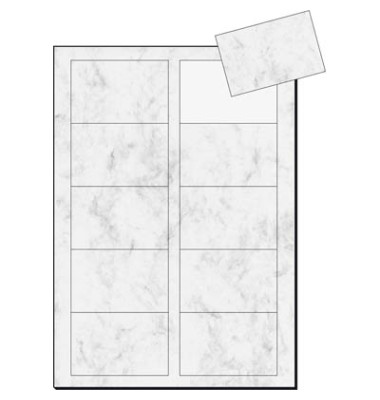 DP742 Visitenkarten grau marmor 85 x 55 mm 200g
