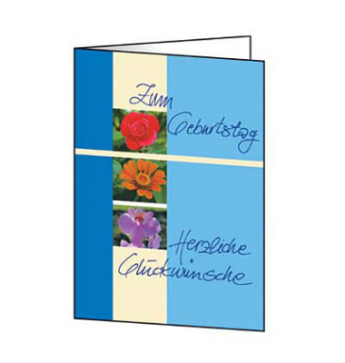 Designbriefumschläge Geburtstag Trio DS610 A5 10,5cm x 14,8cm (BxH) 220g Außenseite hochglänzend, Innenseite matt Geburtstag Tri