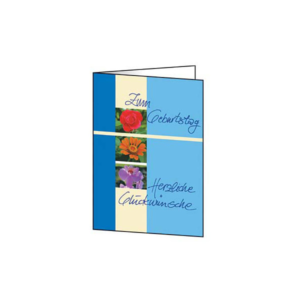 4004360969294 - Designbriefumschläge Geburtstag Trio DS610 A5 105cm x 148cm (BxH) 220g Außenseite hochglänzend Innenseite matt Geburtstag Tri 10 Stück