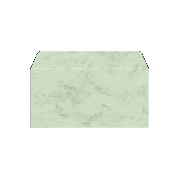 4004360948367 - Designbriefumschläge Din Lang ohne Fenster nassklebend 90g Marmor pastellgrün 4004360948367 50 Stück