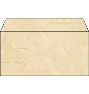 Designbriefumschläge Din Lang ohne Fenster nassklebend 90g Granit beige