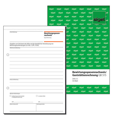 Gaststättenabrechnung GB515 weiß A5 50 Blatt