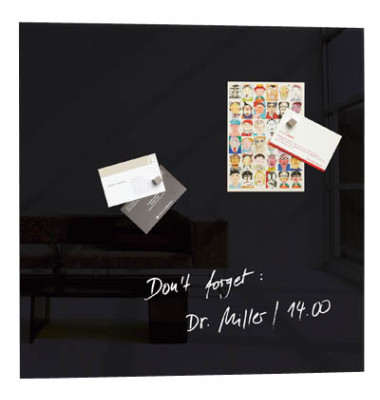 Glas-Magnetboard artverum, GL 110, 48x48cm, Glas, # Rahmen