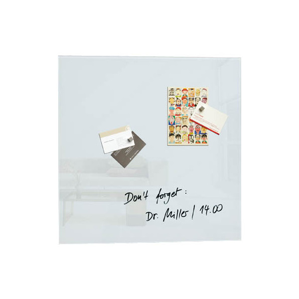 4004360887734 - - Glasboard Artverum 48 x 48 x 15 cm (b x h x t) Tafel magnethaftend inkl 3 starker SuperDym-Magnete Sicherheitsglas super-weiß