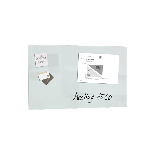 4004360887659 - SIGEL Glas-Magnettafeln Glas-Magnetboard weiß 78x48cm 780 x 480 cm Tempered Glas Rückseite Metall weiß