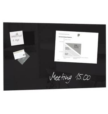 Glas-Magnetboard artverum GL 140, 100x65cm, schwarz