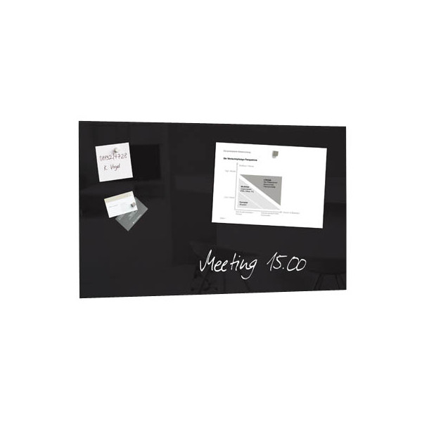 4004360887642 - SIGEL Glas-Magnettafeln G-Magnetboard schwarz 100x65cm 1000 x 650 cm Tempered Glas Rückseite Metall Schwarz