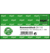 GN110 Nummernblock 1-1000 5-farbig 105 x 50mm 