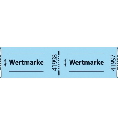 Wertmarken Rolle nummeriert blau 60x30mm