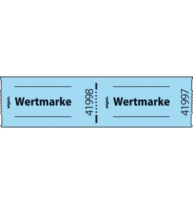 Wertmarken Rolle nummeriert blau 60x30mm