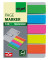 Haftmarker HN610, Haftmarker transparent mit Clip, 52x82mm, 5-farbig sortiert, ohne, rechteckig