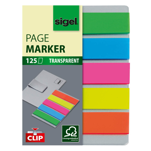 4004360908798 - Haftmarker HN610 Haftmarker transparent mit Clip 52x82mm 5-farbig sortiert ohne rechteckig 4004360908798 125 Stück