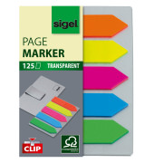 Haftmarker HN611, Haftmarker Pfeile mit Clip, 52x82mm, 5-farbig sortiert, ohne, Pfeil