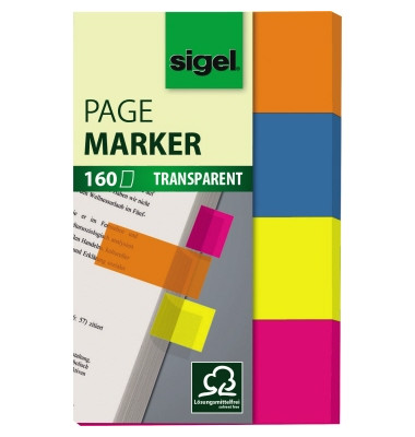 Haftmarker HN614, Folie, 80x50mm, 4-farbig sortiert, ohne, rechteckig