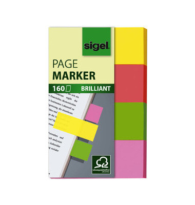 Haftmarker HN630, brillant, 80x50mm, 4-farbig sortiert, ohne, rechteckig