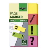 Haftmarker HN635, SYMBOL, 20x50mm, 4-farbig sortiert, Symbole, rechteckig
