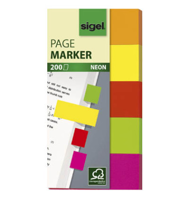 Haftmarker HN650, neon, 100x50mm, 5-farbig sortiert, ohne, rechteckig