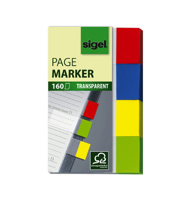 Haftmarker HN670, TRANSPARENT, 80x50mm, 4-farbig sortiert, ohne, rechteckig